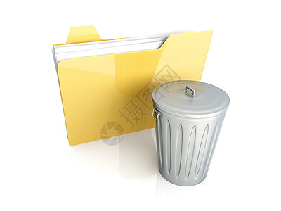 垃圾文档电脑垃圾箱文件夹项目工作篮子白色报告数据空白图片