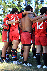 橄榄球运动员男人竞赛联盟运动拥抱团队场地杯子学校学习者图片