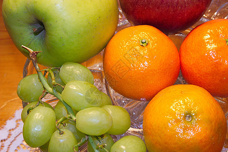 新鲜水果盘子营养橘子纹理健康维生素食物生活玻璃饮食图片