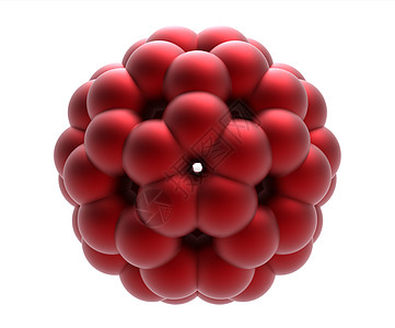 分子更完整模型化学红色六边形圆形原子白色材料物理技术科学图片