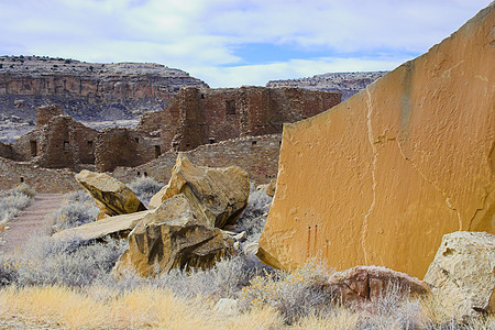 查科文化橙子窗户沙漠旅游黏土人工制品旅行房子纪念碑峡谷图片