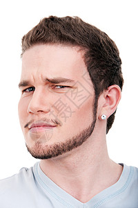 年轻男子的脸漫画皮肤白色情感胡须光头男性胡子男人头发图片