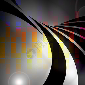 色彩多彩的音频波形酒吧曲线黑色插图彩虹音乐社论网络正方形均衡器图片