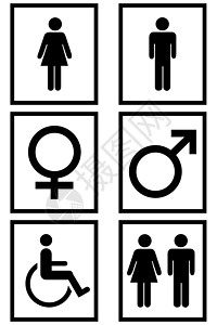 性别标志男人艺术夹子洗手间正方形男性收藏浴室轮椅女士图片