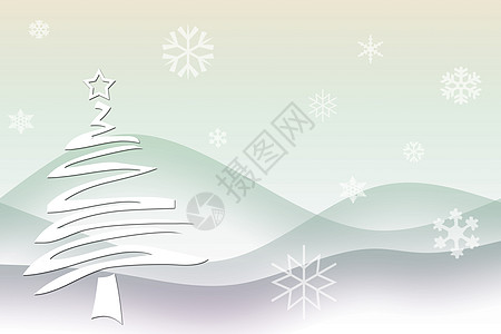 圣诞快乐横幅雪花树木明信片假期季节薄片问候语礼物卡片图片