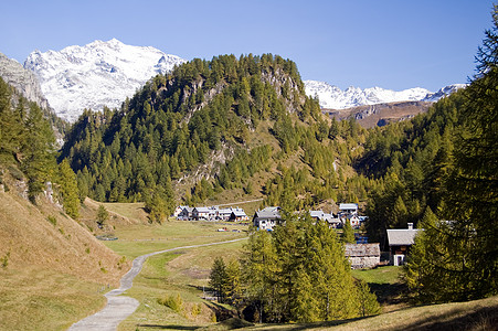 Alpe Devero高山景观全景风景自由牧场天堂蓝色顶峰悬崖荒野公园图片