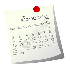 2011年1月杂志年度日记日历调度插图议程时间程序日程图片