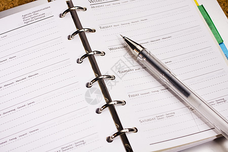 排程簿上的笔记本商业艺术备忘录日历规划师星星蓝色墙纸活页日记图片