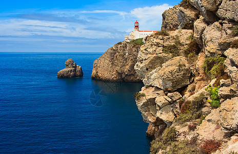 世界末日 葡萄牙阿尔加夫的上限海浪岩石旅游冲浪波纹海景石头场景悬崖支撑图片