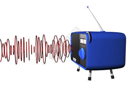 蓝色有波浪无线电黑色音乐天线古董电子晶体管圆圈扬声器图片