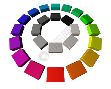 色轮圆圈插图样本车轮创造力积木矩形光谱色调彩虹图片