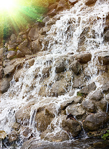 瀑瀑布速度瀑布液体茶点蓝色岩石薄雾石头运动禅意图片