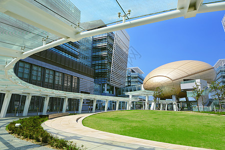 现代建筑银行蓝色镜子地标技术总部财产房子市中心办公室图片