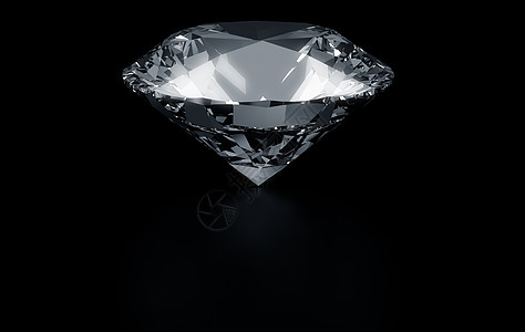 单一钻石计算机宝石水晶反射背景圆形宏观黑色珠宝奢华图片