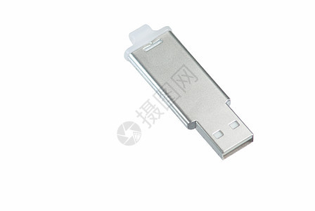 白色的银银色 USB 闪光驱动器安全硬件网络配饰店铺钥匙机动性芯片贮存电脑图片