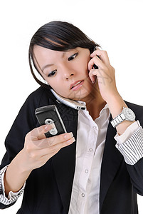 繁忙的女商业妇女职业短信手机成人商务人士办公室女孩挑战女士图片