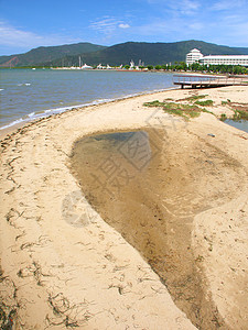 澳大利亚昆士兰州Carins热带海滩潮汐海浪海洋城市海岸线天堂支撑盎司图片