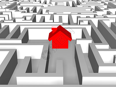 迷宫中的红房子住宅建筑市场危机图表财产系统金融安置商业图片
