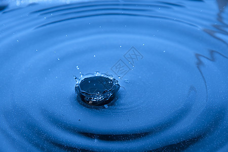 水冠气泡行动飞溅蓝色海浪反射戒指雨滴床单液体图片