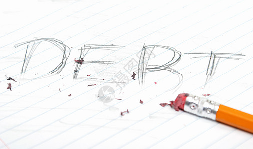 减少债务商业宏观信用贷款解决方案金融白色铅笔橡皮图片素材
