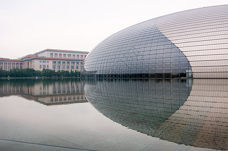 中国大剧院 国家大剧院展览镜子歌剧剧院建筑商业反射池塘城市天际图片