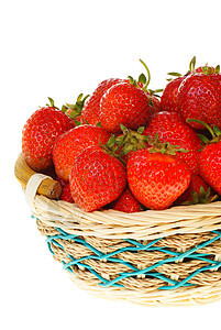 草莓红色白色水果柳条食物圆圈背景图片