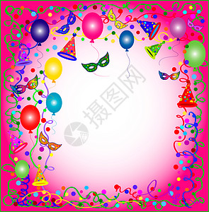 生日贺卡粉色政党背景漩涡框架庆典快乐派对条纹生日墙纸卡片创造力背景