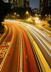 夜间在高速公路上市中心蓝色场景运动景观生活城市汽车车辆街道图片