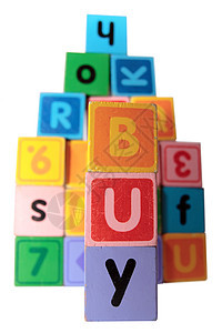 在购买玩具时播放含有剪切路径的区块字母图片