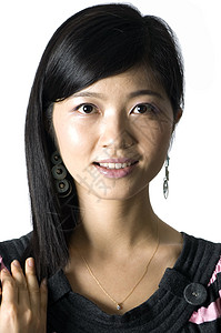 微笑的中国女孩肖像青少年女性幸福女士女孩朋友图片