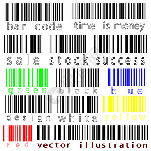 白对白的条形码矢量插图技术存货条码价格标签包装物品红色产品图片