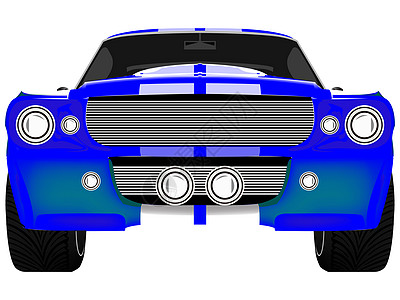 白色隔离的蓝色运动车前极速者身体小路驾驶保险杠运动速度电机力量追求图片