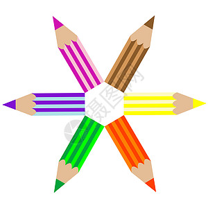 彩色铅笔团体风格身份学校合作幼儿园光谱宏观装饰喜悦图片