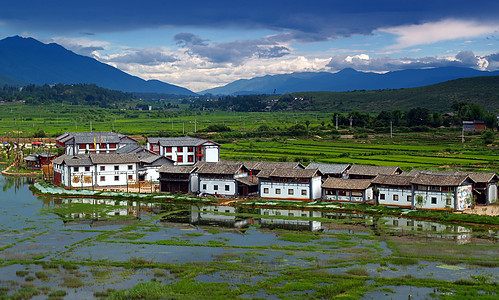 利江的风景公园旅游街道溪流农场反射观光村庄寺庙餐厅灯笼图片