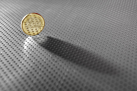 以一枚欧元硬币取代洞银模式货币宏观材料圆圈控制板金融经济金属墙纸合金图片