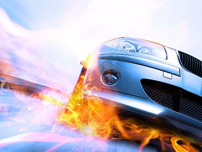 移动模糊的快车发动机火焰轿跑车速度金属运动力量合金技术车辆图片