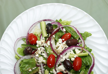 希腊沙拉午餐敷料食物餐厅蔬菜小吃盘子低脂肪营养黄瓜图片
