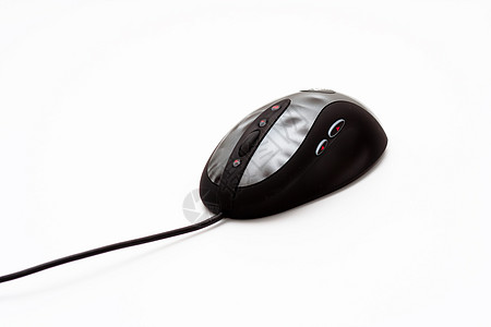 鼠标点击孤立的现代鼠标设备光学商业技术电缆网络按钮桌面指针硬件车轮背景