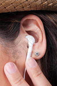 立体耳听器耳塞气氛钻石黑发耳朵技术娱乐耳环手机收音机图片