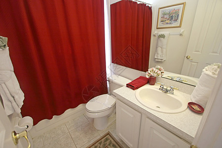 洗手间毛巾合金奢华房子淋浴建筑学房间浴缸镜子白色图片
