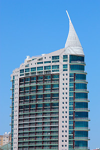 现代公寓贷款奢华阳台财产建筑学蓝色玻璃财富住宅城市图片