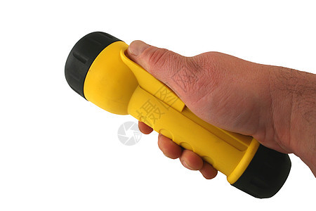 手握黄色手电筒图片