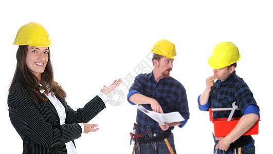 成功的建筑工人商业女商务人士(女性)图片