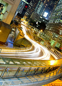 夜间交通在香港商业汽车辉光公共汽车运输建筑街道场景速度车辆图片