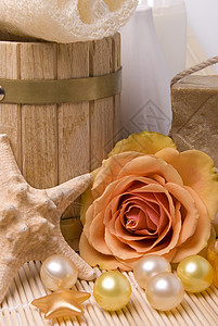 浴饰和玫瑰海绵物品奢华肥皂香气疗法治疗海星黄色芳香图片