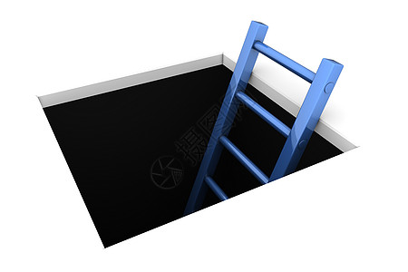 爬出洞穴  闪光蓝梯检修灰色蓝色地面脚步黑色四边形优势四方白色图片