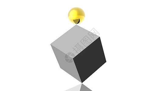 平衡项目想像力面孔黄色冥想立方体白色金子欲望黑色图片