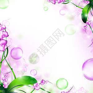 花层框架气泡边界兰花卡片风格邀请函紫色作品装饰曲线图片