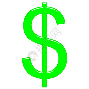 3D 美元符号插图金融绿色商业货币图片