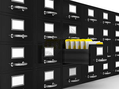 白色的存档柜子 孤立的 3D 图像仓库文件夹抽屉图书馆车厢案件办公室目录盒子数据形状高清图片素材